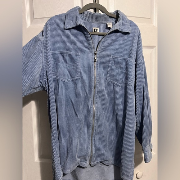 Fast Pace Corduroy Baby Blue Jacket - Picture 2 of 5